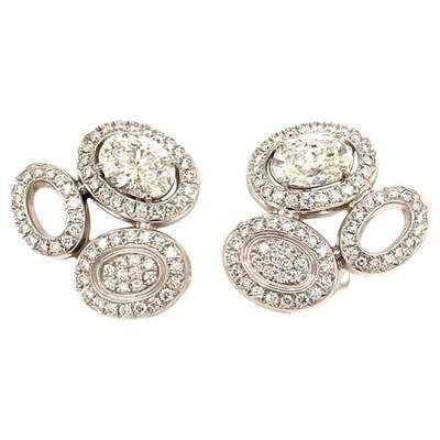 Elegant Diamond Ear Clips in White Gold by Gübelin