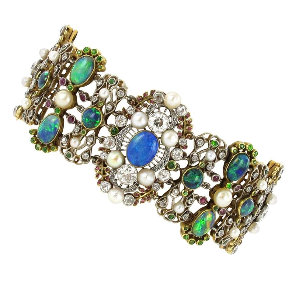 Belle �poque/Art Nouveau Bracelet with Opals, Pearls and Diamonds by Rothmuller Belle �poque/Art Nouveau Bracelet with Opals, Pearls and Diamonds by Rothmuller