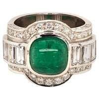 4.50 Carat Emerald and Diamond Ring in 18 Karat White Gold