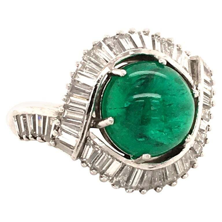 5.69 Carat Colombian Emerald and Diamond Ring in Platinum 950 5.69 Carat Colombian Emerald and Diamond Ring in Platinum 950