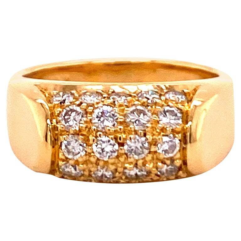 Bulgari Tronchetto Ring in 18 Karat Yellow Gold with Diamonds