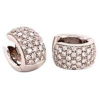 Pavé Diamond Clip-On Earrings in 18 Karat Whitegold