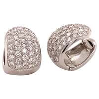 Pavé Diamond Clip-On Earrings in 18 Karat White Gold Pavé Diamond Clip-On Earrings in 18 Karat White Gold