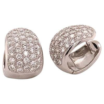 Pavé Diamond Clip-On Earrings in 18 Karat White Gold