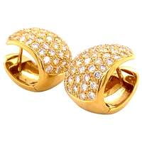 Pavé Diamond Clip-On Earrings in 18 Karat Yellow Gold Pavé Diamond Clip-On Earrings in 18 Karat Yellow Gold