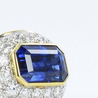 Sapphire Diamond Yellow and White Gold Ring Sapphire Diamond Yellow and White Gold Ring