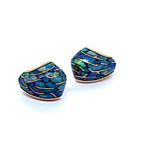 Black Opal Earrings in 18 Karat Rose Gold Black Opal Earrings in 18 Karat Rose Gold
