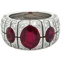 Burma Ruby and Diamond Ring by Péclard in 18 Karat White Gold Burma Ruby and Diamond Ring by Péclard in 18 Karat White Gold