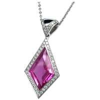 5.65 Carat Pink Sapphire and Diamond Pendant in 18 Karat White Gold