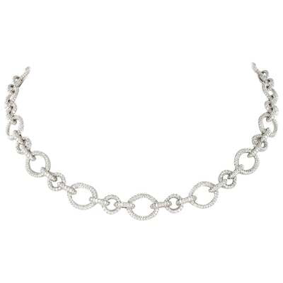 Elegant Diamond Link Necklace in White Gold