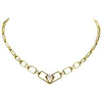 Artistic Diamond Link Necklace in Yellow Gold