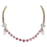 Gorgeous Burmese Ruby and Diamond Necklace in Platinum and 18 Karat Gold Gorgeous Burmese Ruby and Diamond Necklace in Platinum and 18 Karat Gold