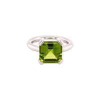 Juicy Green Peridot Set in White Gold 18 Karat Juicy Green Peridot Set in White Gold 18 Karat