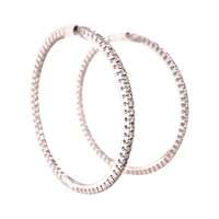 Classic Diamond Hoop Earrings in 18 Karat White Gold Classic Diamond Hoop Earrings in 18 Karat White Gold