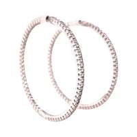 Classic Diamond Hoop Earrings in 18 Karat White Gold