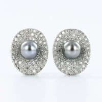 Fabulous Tahitian Cultured Pearl Diamond Earclips Fabulous Tahitian Cultured Pearl Diamond Earclips