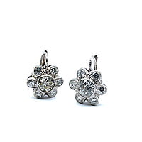 Charming Diamond Daisies Earrings in 14 Karat White Gold