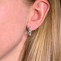 Diamond Hoop Earrings in 18 Karat White Gold Diamond Hoop Earrings in 18 Karat White Gold