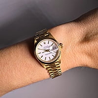 Rolex President Datejust 26 in Yellow Gold with White Dial