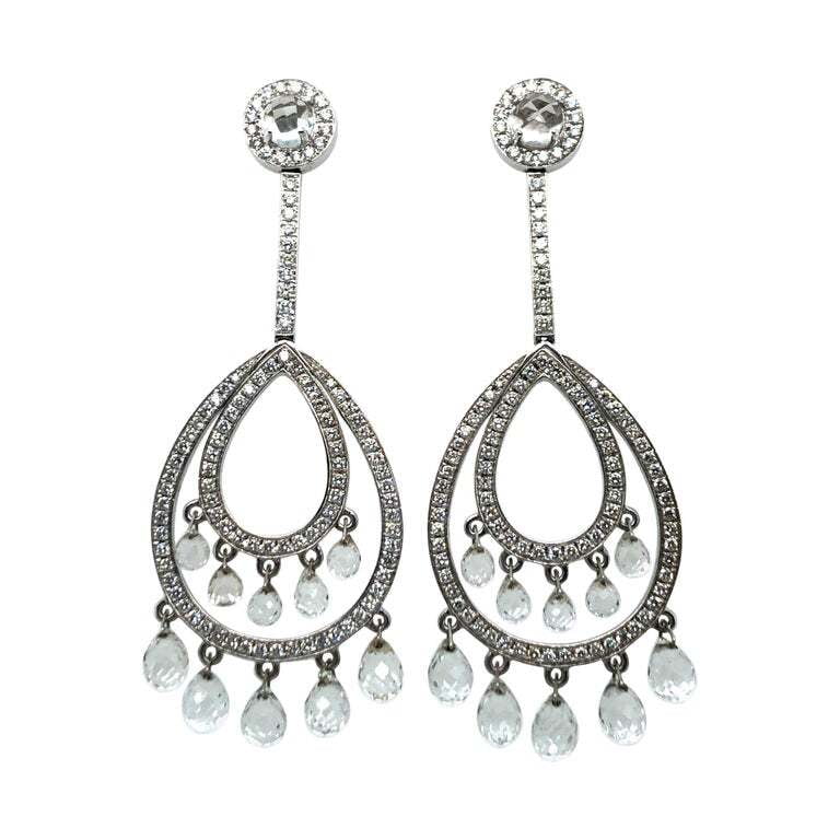 Vintage earrings Imitation black and clear diamonds and silver metal in colour. Jewellery Earrings Chandelier Earrings 