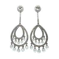 Fabulous Rock Crystal and Diamond Pendant Earrings in 18 Karat White Gold