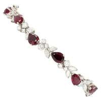 Elegant Ruby and Diamond Bracelet by Gübelin in 18 Karat White Gold