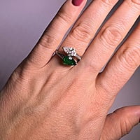 Enchanted 1.25 Carat Emerald and Diamond Toi et Moi Ring in Platinum