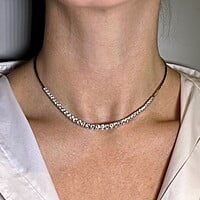 Classic Rivière Diamond Necklace in 18K White Gold by Bucherer