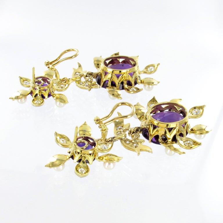 Spectacular Amethyst, Diamond and Pearl Suite in Yellow and White Gold