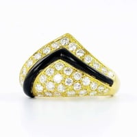 Black Chalcedony Diamond Gold Ring