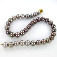 Multicolored Tahitian Cultured Pearl and Diamond Necklace