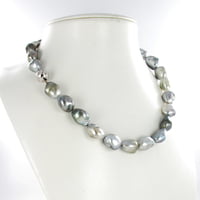 Beautiful Baroque Tahitian Cultured Pearl and Diamond Necklace Beautiful Baroque Tahitian Cultured Pearl and Diamond Necklace