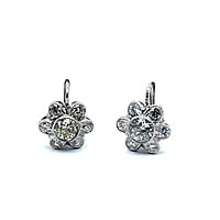 Charming Diamond Daisies Earrings in 14 Karat White Gold