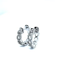 Diamond Hoop Earrings in 18 Karat White Gold Diamond Hoop Earrings in 18 Karat White Gold