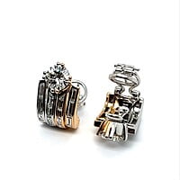 Graphic Diamond Earrings in 18 Karat White and Red Gold by Binder Graphic Diamond Earrings in 18 Karat White and Red Gold by Binder