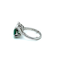 Enchanted 1.25 Carat Emerald and Diamond Toi et Moi Ring in Platinum