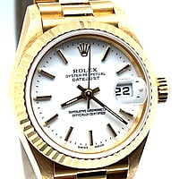 Rolex President Datejust 26 in Yellow Gold with White Dial