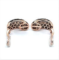 Earrings with White, Black and Champange Diamonds in 18 Karat Red Gold Earrings with White, Black and Champange Diamonds in 18 Karat Red Gold