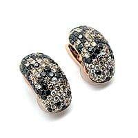 Earrings with White, Black and Champange Diamonds in 18 Karat Red Gold Earrings with White, Black and Champange Diamonds in 18 Karat Red Gold