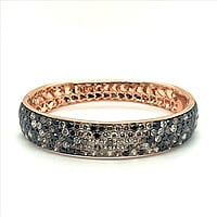 Bangle with White, Black and Champange Diamonds in 18 Karat Red Gold Bangle with White, Black and Champange Diamonds in 18 Karat Red Gold