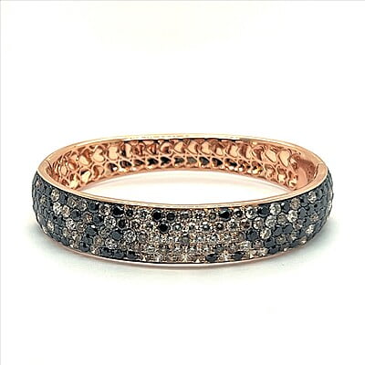 Bangle with White, Black and Champange Diamonds in 18 Karat Red Gold