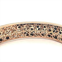 Bangle with White, Black and Champange Diamonds in 18 Karat Red Gold