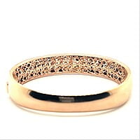 Bangle with White, Black and Champange Diamonds in 18 Karat Red Gold