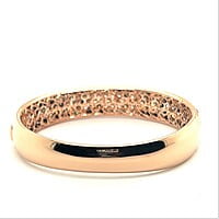 Bangle with White, Black and Champange Diamonds in 18 Karat Red Gold