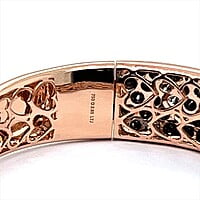 Bangle with White, Black and Champange Diamonds in 18 Karat Red Gold