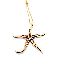 Pink Sapphire and Diamond Sea Star Necklace in 18 Karat Rose Gold