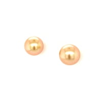 Golden South Sea Cultured Pearl Earstuds in 18 Karat Yellow Gold