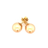 Golden South Sea Cultured Pearl Earstuds in 18 Karat Yellow Gold Golden South Sea Cultured Pearl Earstuds in 18 Karat Yellow Gold