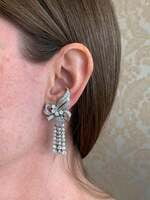 Spectacular Diamond Earclips in 14 Karat White Gold and Platinum Spectacular Diamond Earclips in 14 Karat White Gold and Platinum