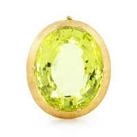 Massive Lemonquarz Pendant Necklace in Yellow Gold 750